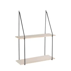 HAAG Etagère murale en métal et bois 55x21xH72 cm