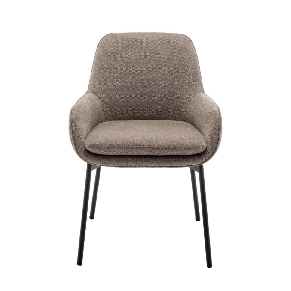 HAAS Lot de 2 fauteuils de table en tissu et métal