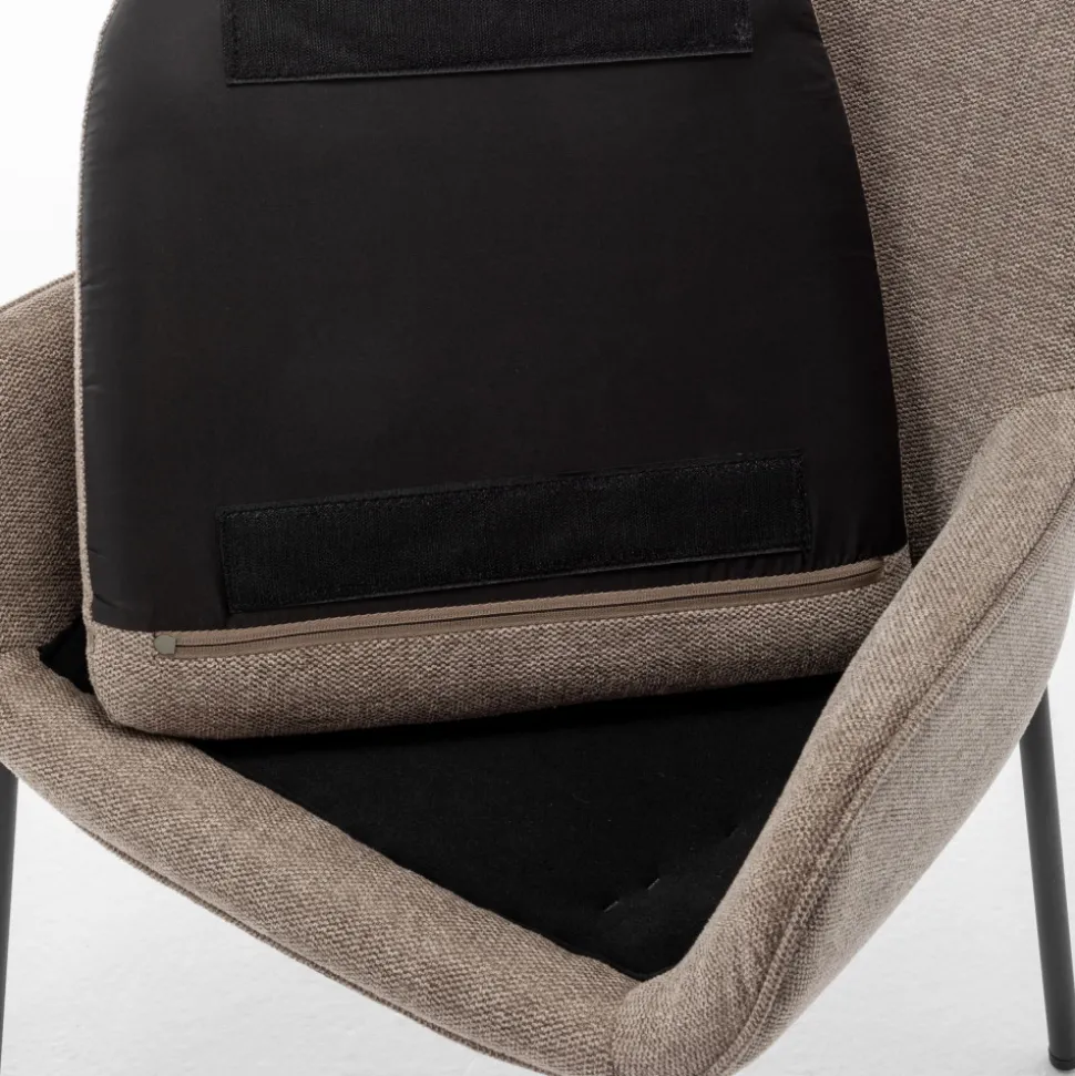 HAAS Lot de 2 fauteuils de table en tissu et métal