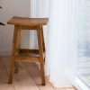 HANOTILO Tabouret de bar en acacia H66cm