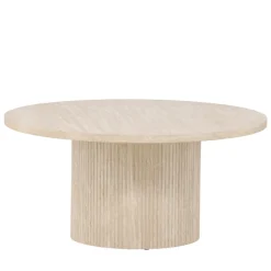 HARON Table basse ronde en bois effet travertin ø80cm