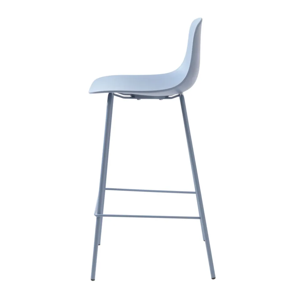 HEL Lot de 2 chaises de bar en plastique et métal H67,5cm