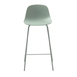HEL Lot de 2 chaises de bar en plastique et métal H67,5cm