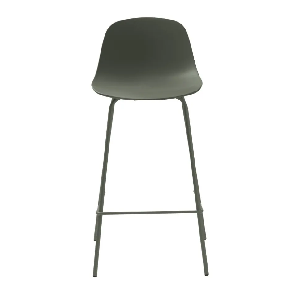 HEL Lot de 2 chaises de bar en plastique et métal H67,5cm