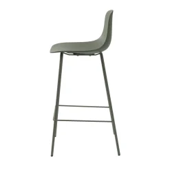HEL Lot de 2 chaises de bar en plastique et métal H67,5cm