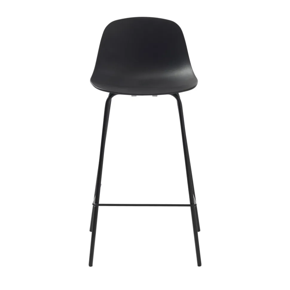 HEL Lot de 2 chaises de bar en plastique et métal H67,5cm