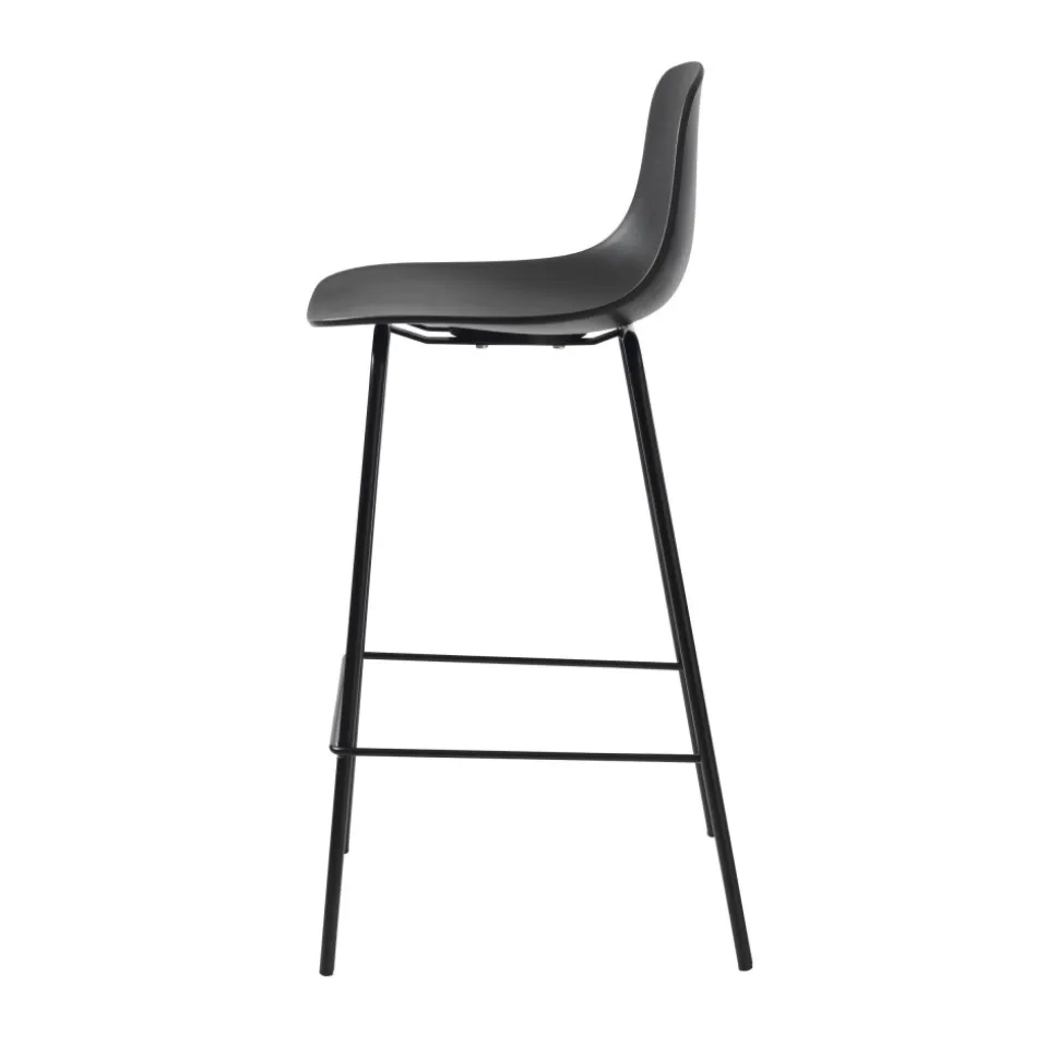 HEL Lot de 2 chaises de bar en plastique et métal H67,5cm