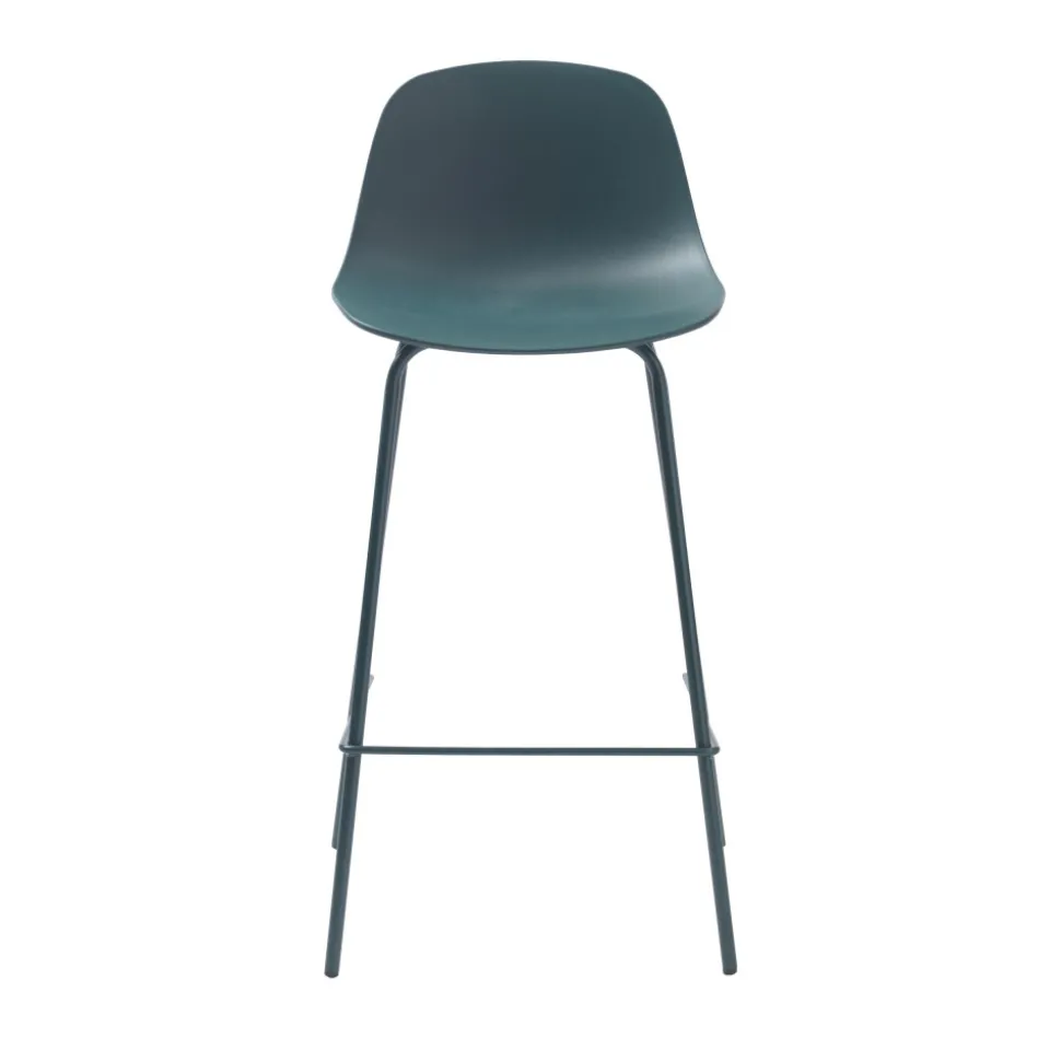 HEL Lot de 2 chaises de bar en plastique et métal H67,5cm