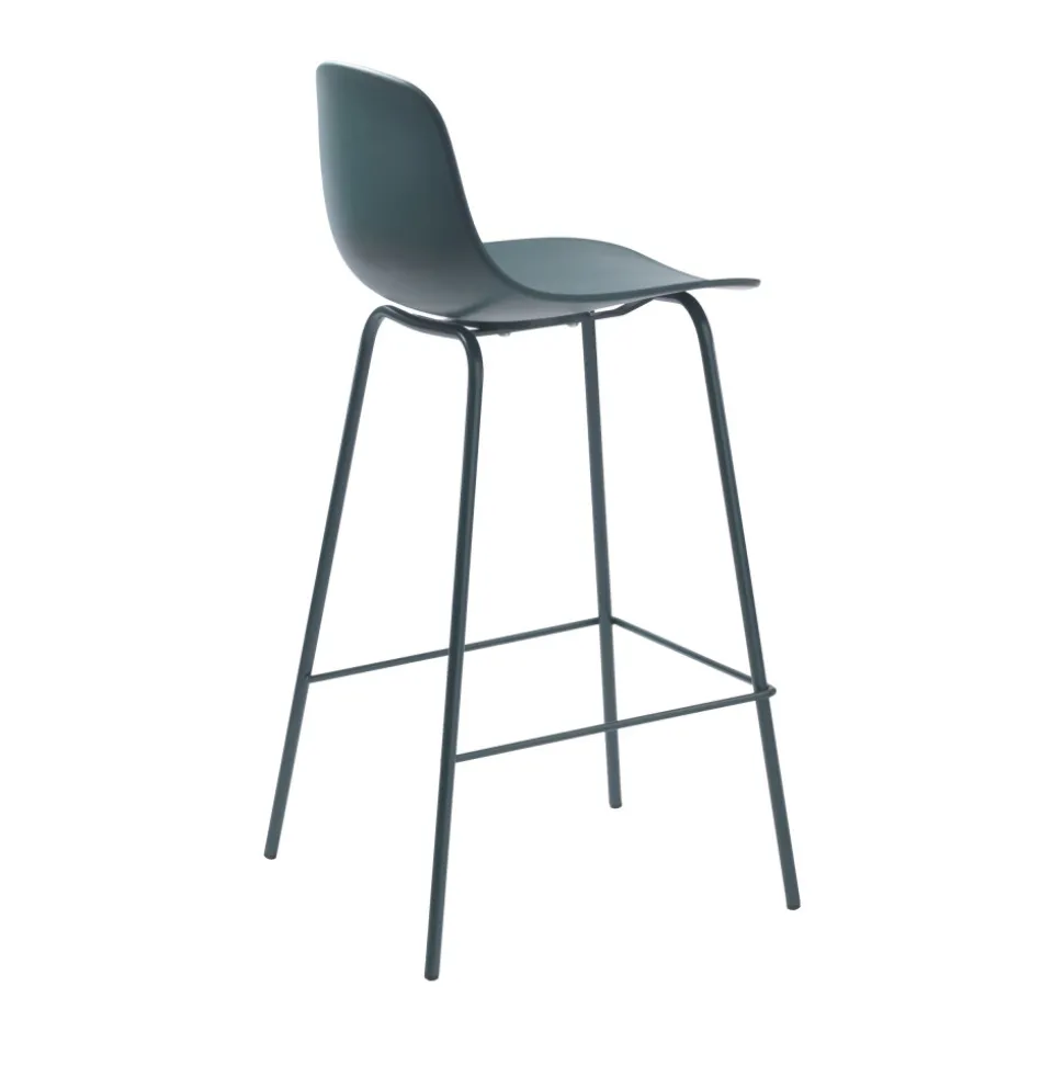 HEL Lot de 2 chaises de bar en plastique et métal H67,5cm