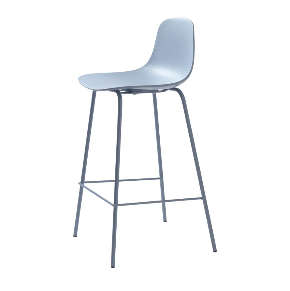 HEL Lot de 2 chaises de bar en plastique et métal H67,5cm