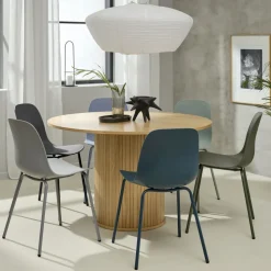 HEL Lot de 4 chaises en plastique et métal