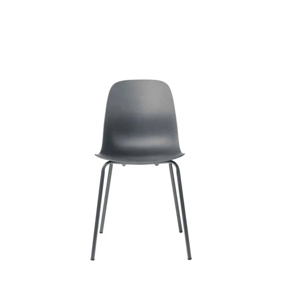 HEL Lot de 4 chaises en plastique et métal