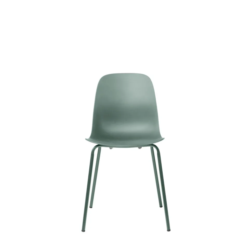 HEL Lot de 4 chaises en plastique et métal