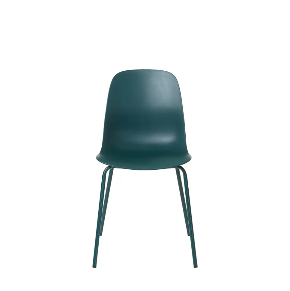 HEL Lot de 4 chaises en plastique et métal