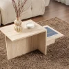 HEMY Table basse effet travertin