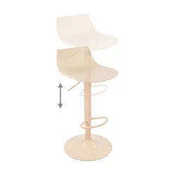 HERIBO Lot de 2 chaises de bar réglables en plastique et métal H58-79cm