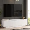 HUDSON Meuble TV 2 portes en bois L140cm