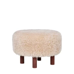 INVERNESS Pouf rond imitation fourrure ø50cm