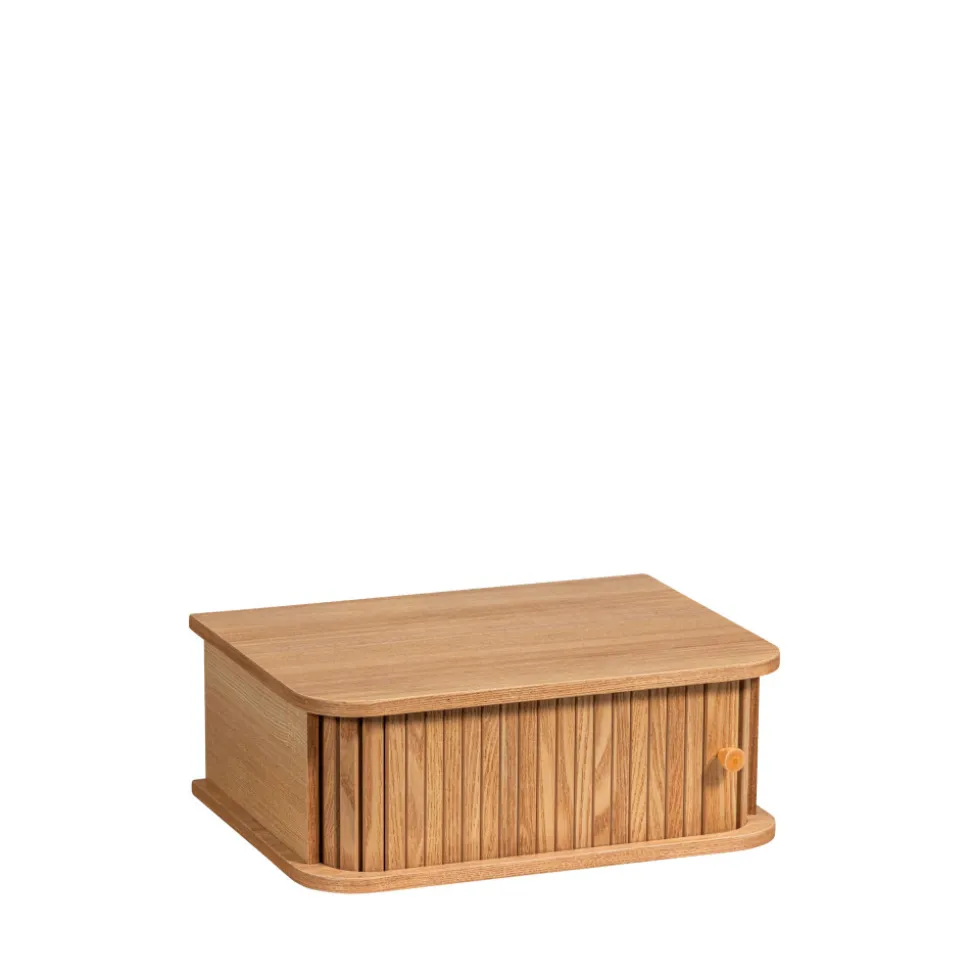 JENA Table de chevet suspendue 1 porte coulissante en bois