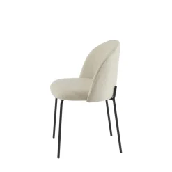 JILL Lot de 2 chaises en tissu et métal