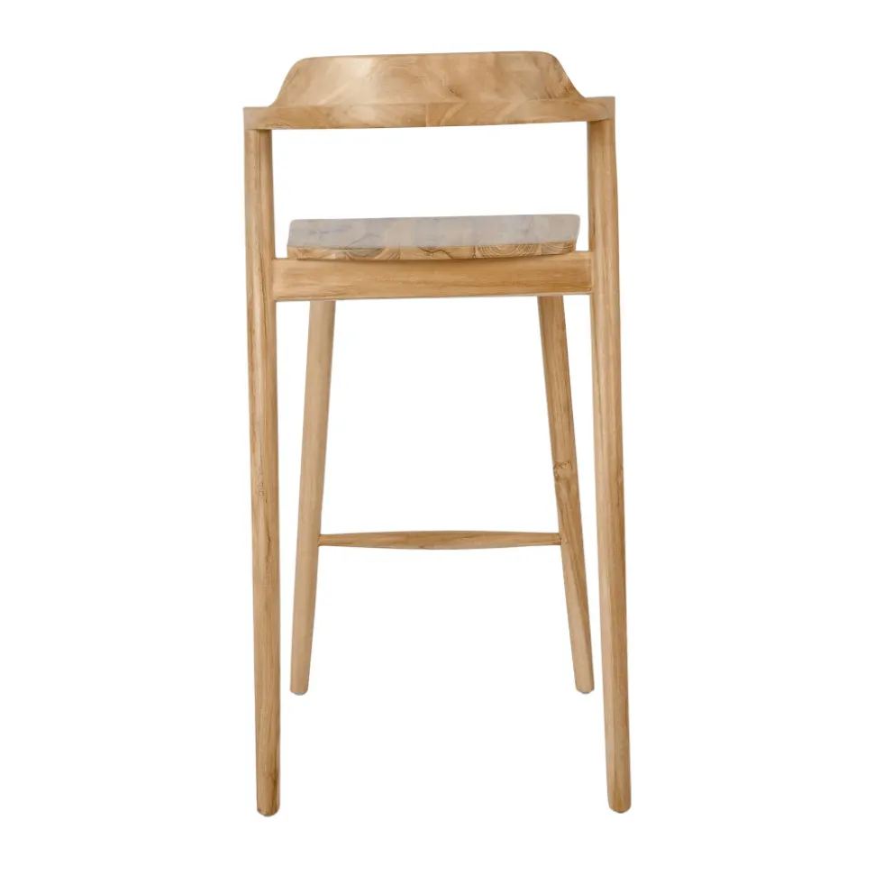 JOKO Lot de 2 chaises de bar en teck H75cm
