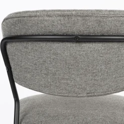 JOLIEN Lot de 2 chaises en tissu et métal pieds noirs