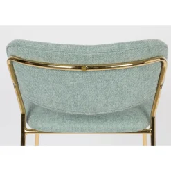 JOLIEN Lot de 2 tabourets de bar en tissu avec pieds dorés