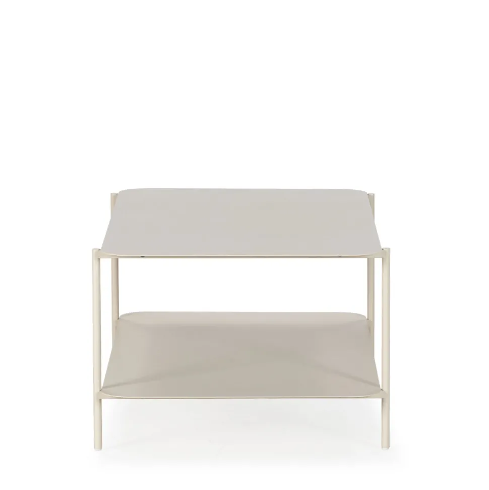 JUDITH Table basse rectangulaire en métal à double plateau