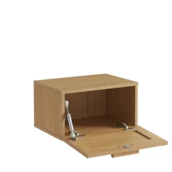 JUNE Lot de 2 tables de chevet murales avec rangement en bois et cannage