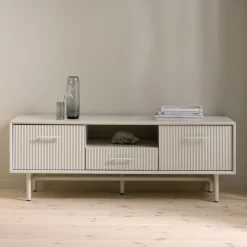 JURA Meuble TV 2 portes 1 tiroir en bois et métal L140cm