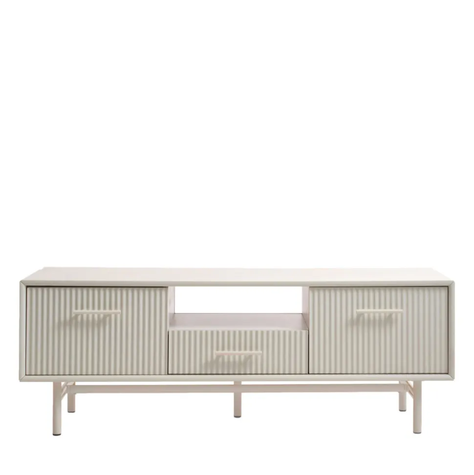 JURA Meuble TV 2 portes 1 tiroir en bois et métal L140cm
