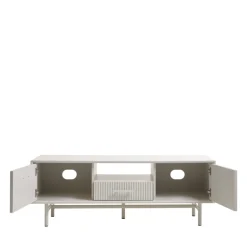 JURA Meuble TV 2 portes 1 tiroir en bois et métal L140cm