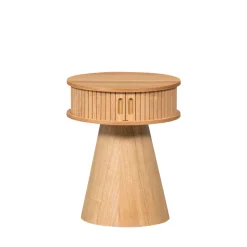 KARRI Table de chevet 2 portes coulissantes en bois