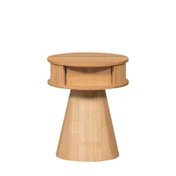 KARRI Table de chevet 2 portes coulissantes en bois