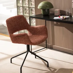 KENDO Chaise de bureau pivotante en tissu et métal