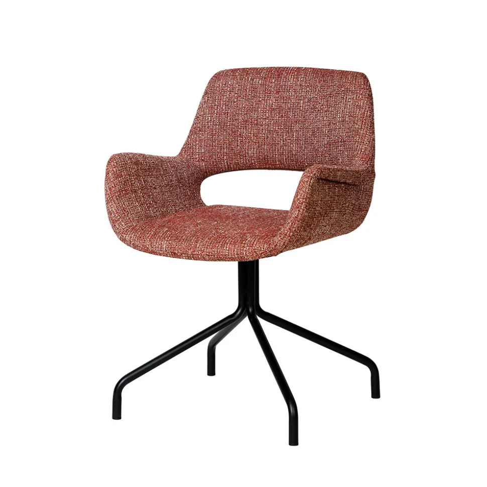 KENDO Chaise de bureau pivotante en tissu et métal