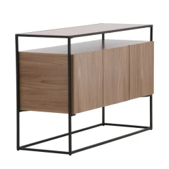 KINGSPORT Buffet 3 portes en bois et métal L120cm