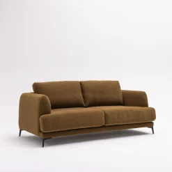 KINNA Canapé droit 3 places en tissu et pieds en métal