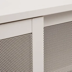 KISO Meuble TV 2 portes, 2 niches en métal L160cm