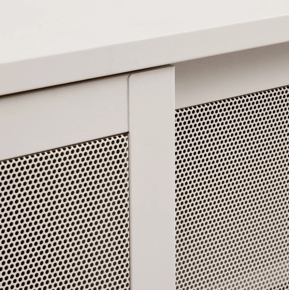 KISO Meuble TV 2 portes, 2 niches en métal L160cm