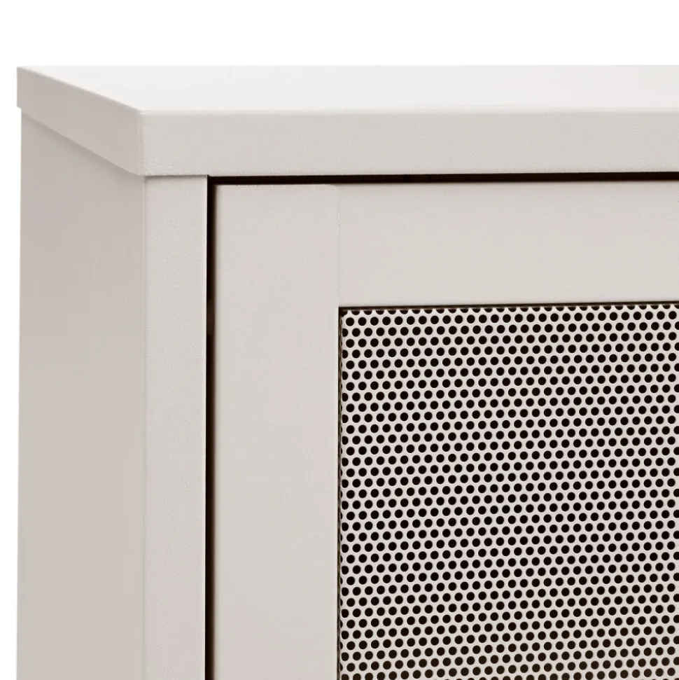 KISO Meuble TV 2 portes, 2 niches en métal L160cm
