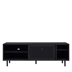 KISO Meuble TV 2 portes, 2 niches en métal L160cm