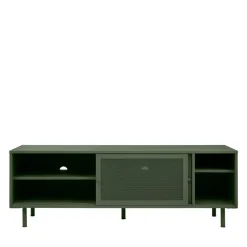KISO Meuble TV 2 portes, 2 niches en métal L160cm