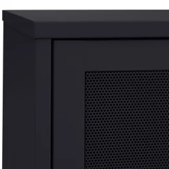 KISO Meuble TV 2 portes, 2 niches en métal L160cm