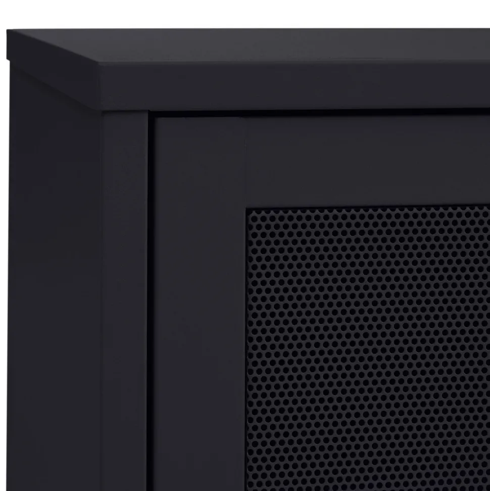 KISO Meuble TV 2 portes, 2 niches en métal L160cm