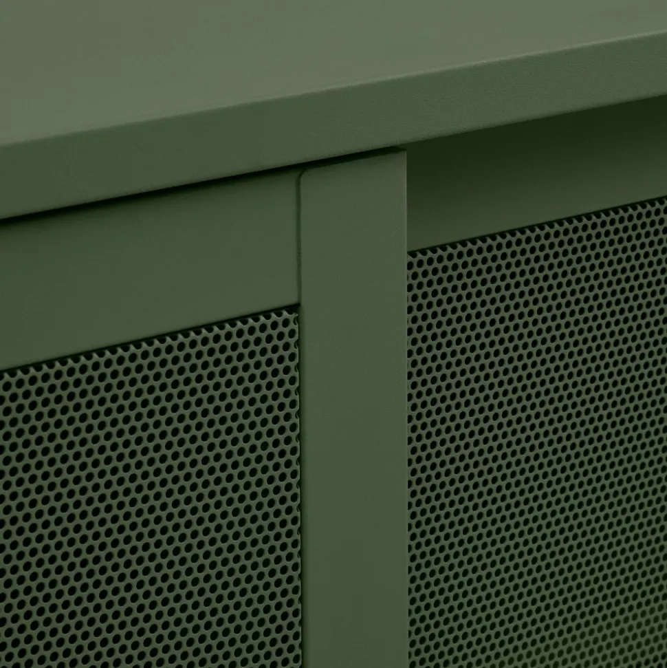 KISO Meuble TV 2 portes, 2 niches en métal L160cm