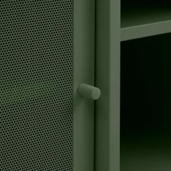 KISO Meuble TV 2 portes, 2 niches en métal L160cm