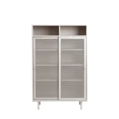 KISO Vaisselier 2 portes, 2 niches en métal H140cm
