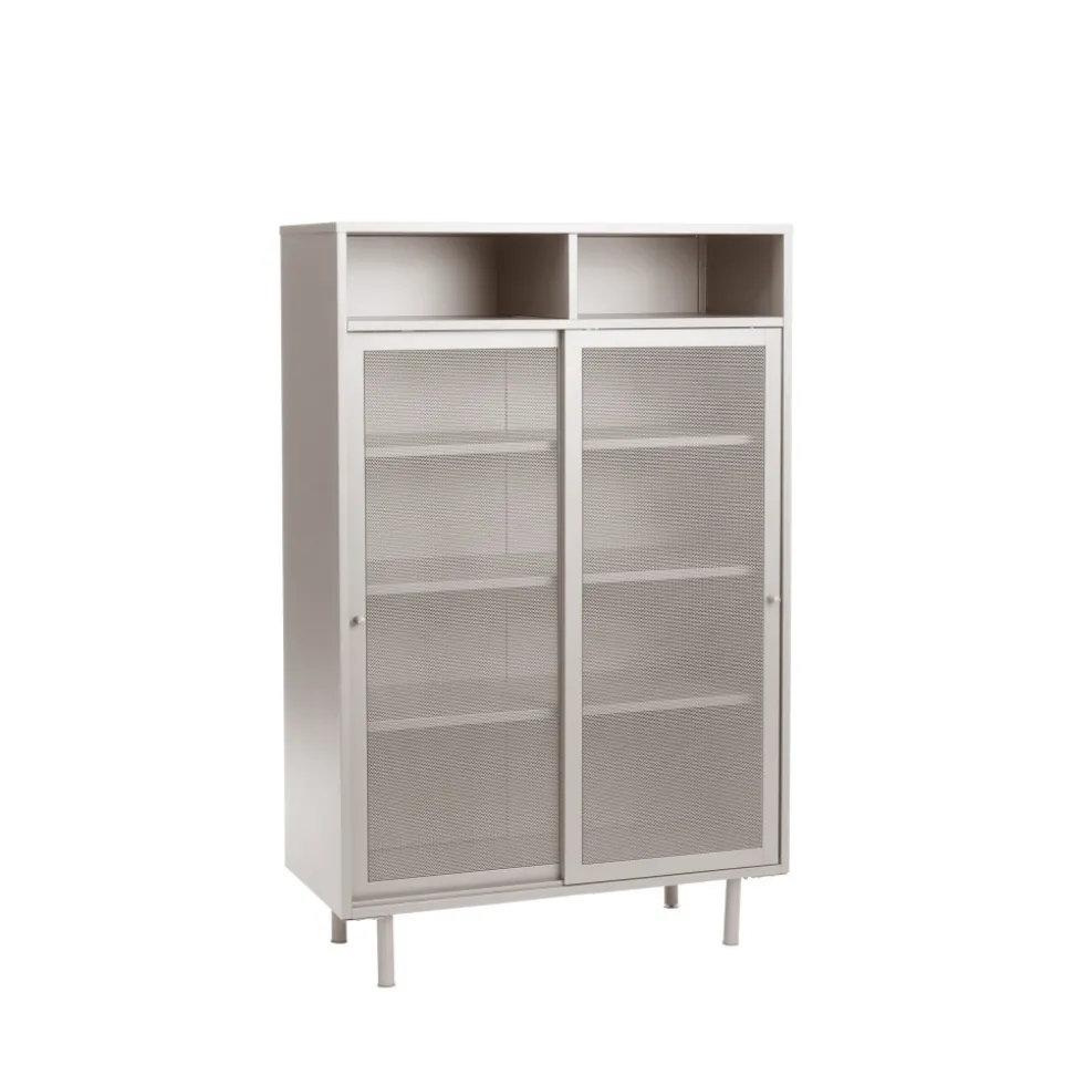 KISO Vaisselier 2 portes, 2 niches en métal H140cm