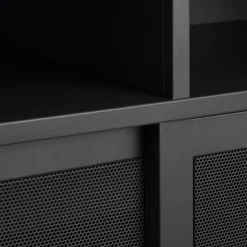 KISO Vaisselier 2 portes, 2 niches en métal H140cm